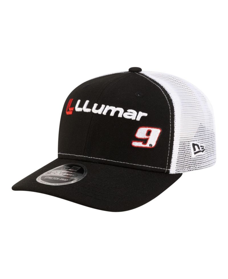Men's Black/White Chase Elliott 2026 Llumar 9SEVENTY Adjustable Trucker Hat