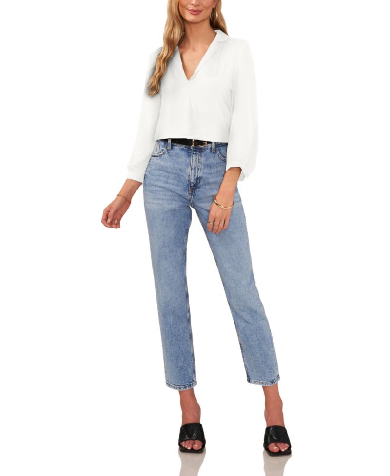 Women's Collared V-Neck Top
