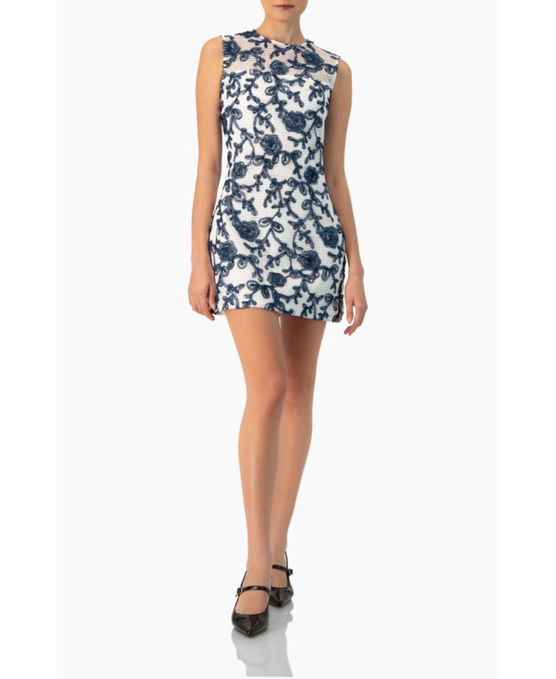 Women's Sleeveless Embroidered A-Line Dress
