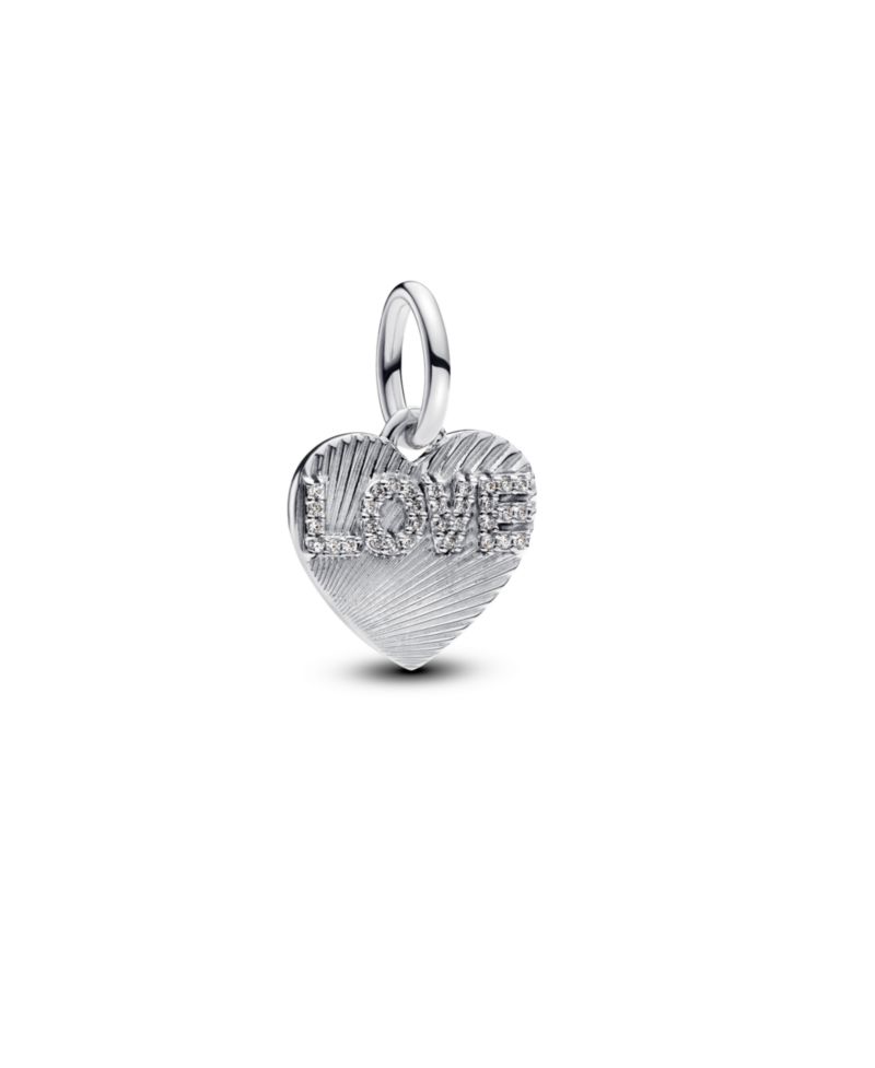 Sterling Silver Engravable Love Heart Dangle Charms