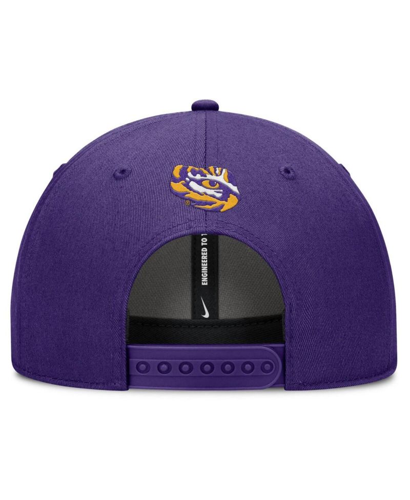 Men's Purple LSU Tigers Slanted Primetime Rise Performance Adjustable Hat