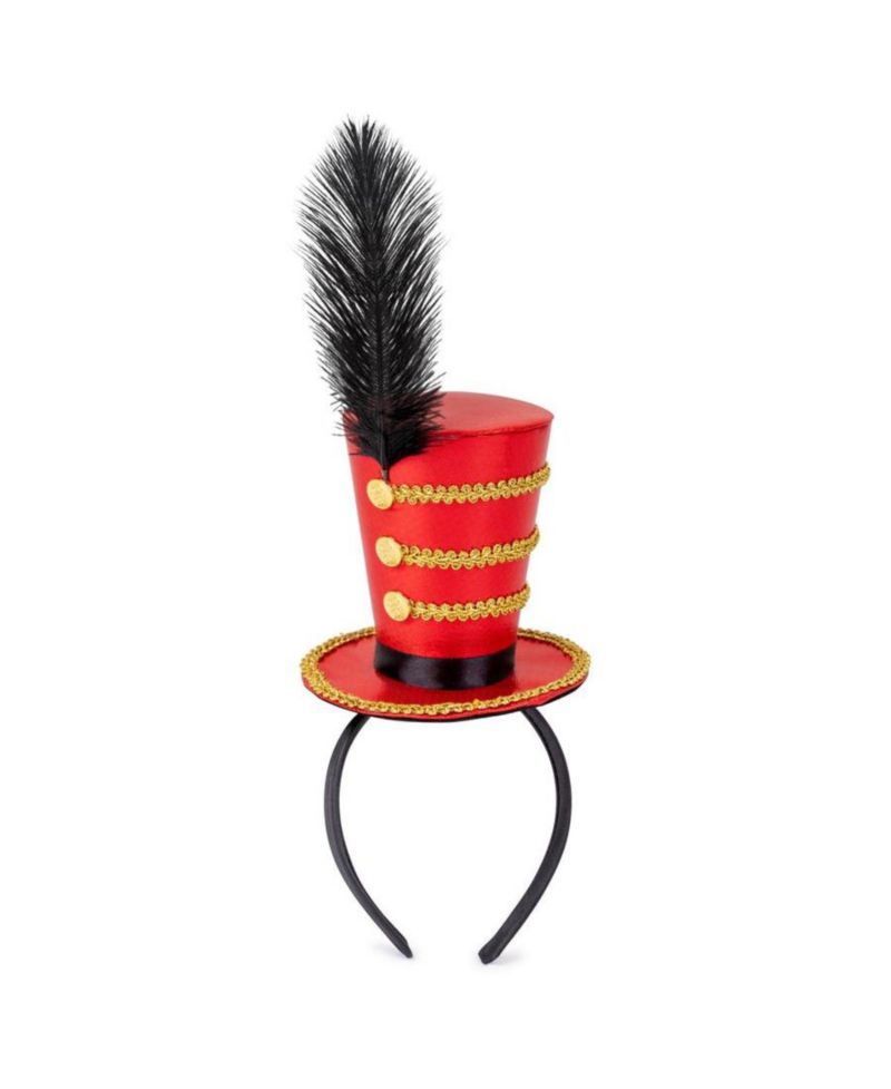 Red Ringmaster Headband with Feather - Kids