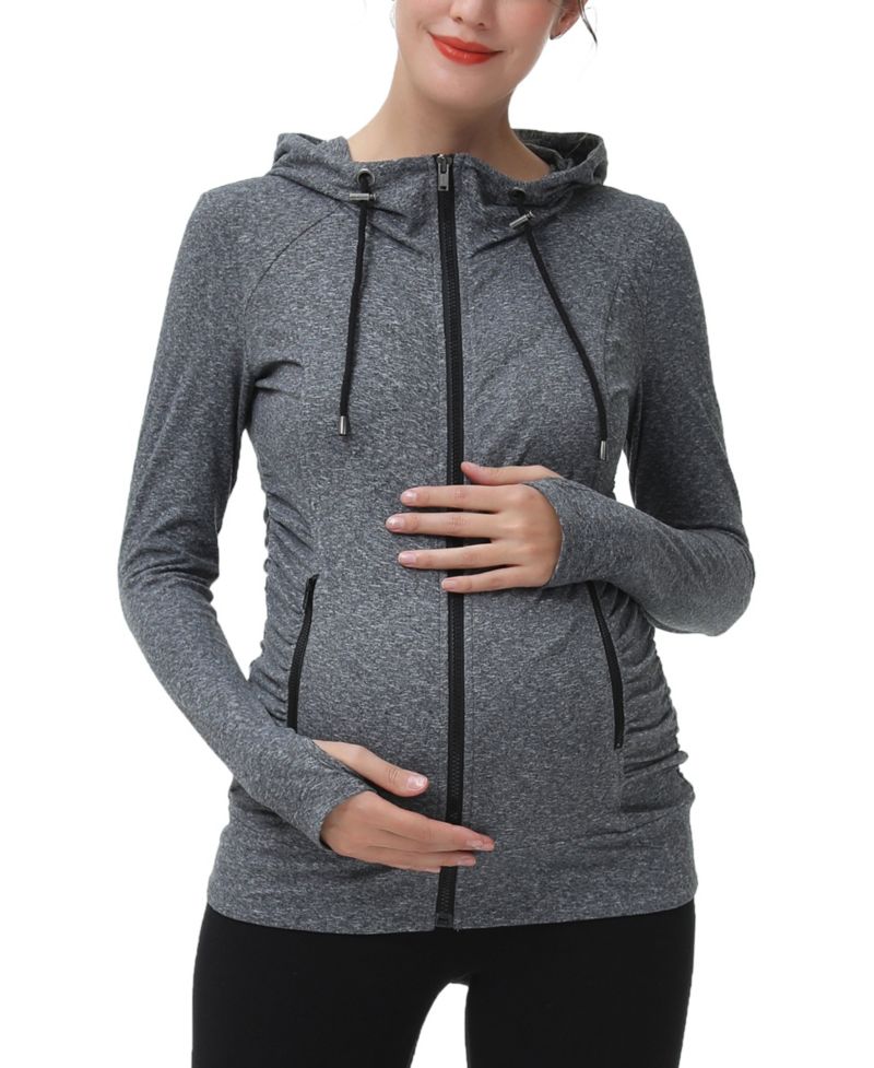 Maternity Essential Ruched Hooded Active Jacket