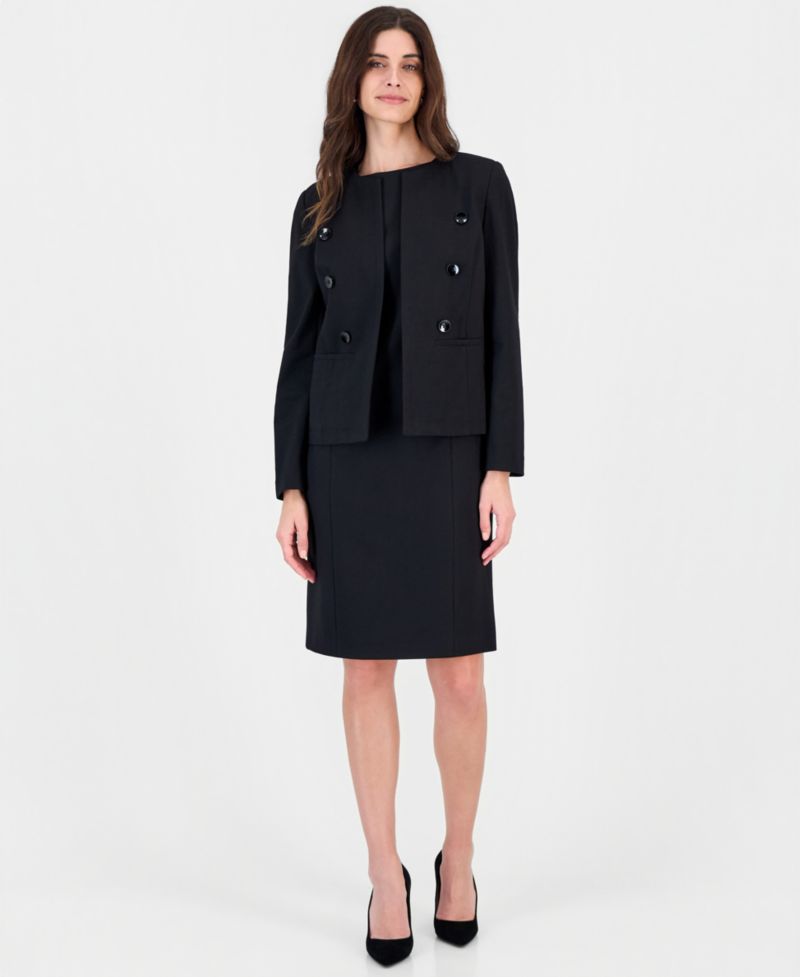 Women's Long Sleeve Compression Faux Double-Breasted Jacket
