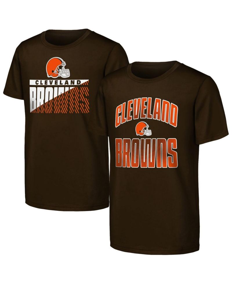 Big Boys and Girls 2-Pack Brown Cleveland Browns Never Quit T-Shirt Set