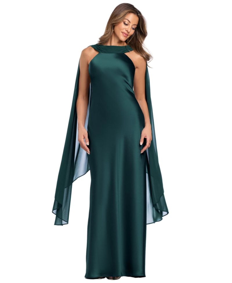 Petite Halter Satin Gown