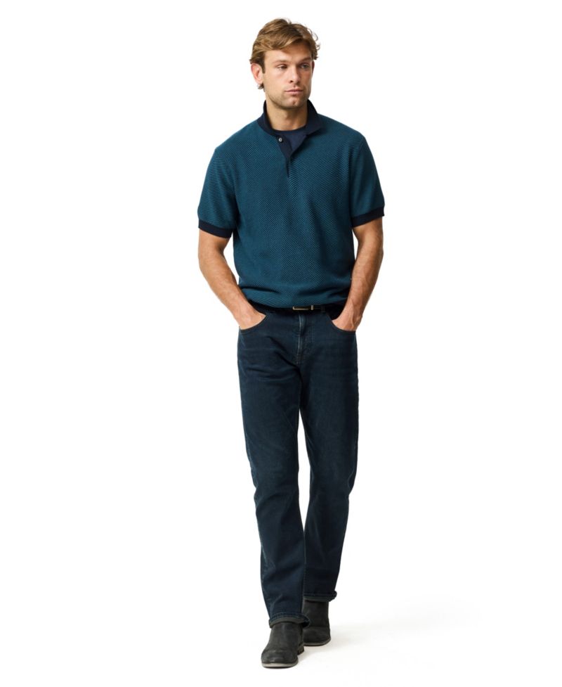 Rodd Gunn Men's Benford Bay Cotton Textured Knit Polo Shirt