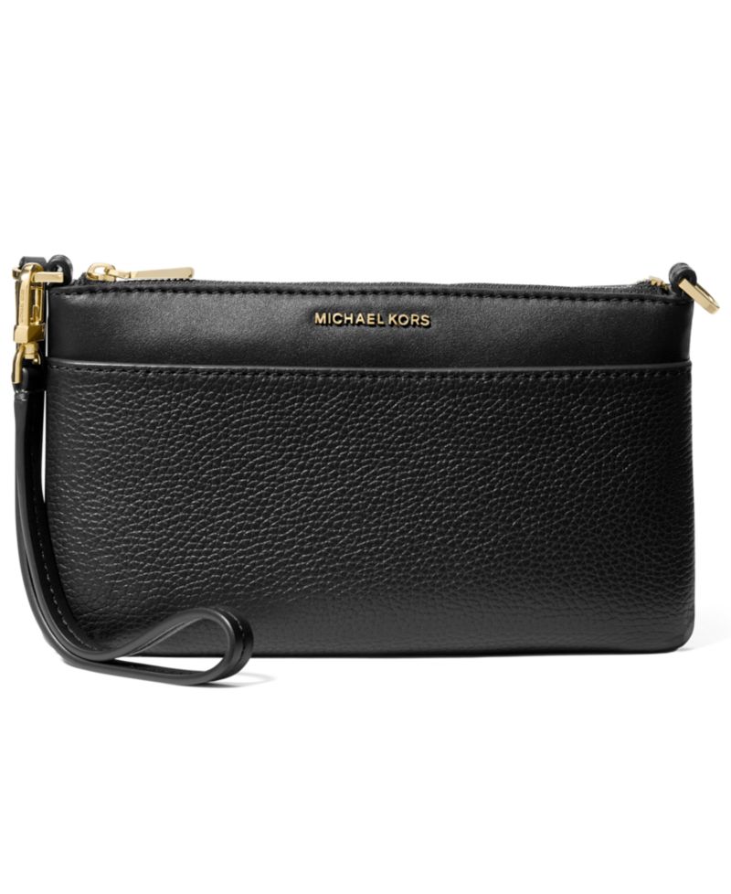 Jet Set Leather Zip-Top Convertible Wristlet