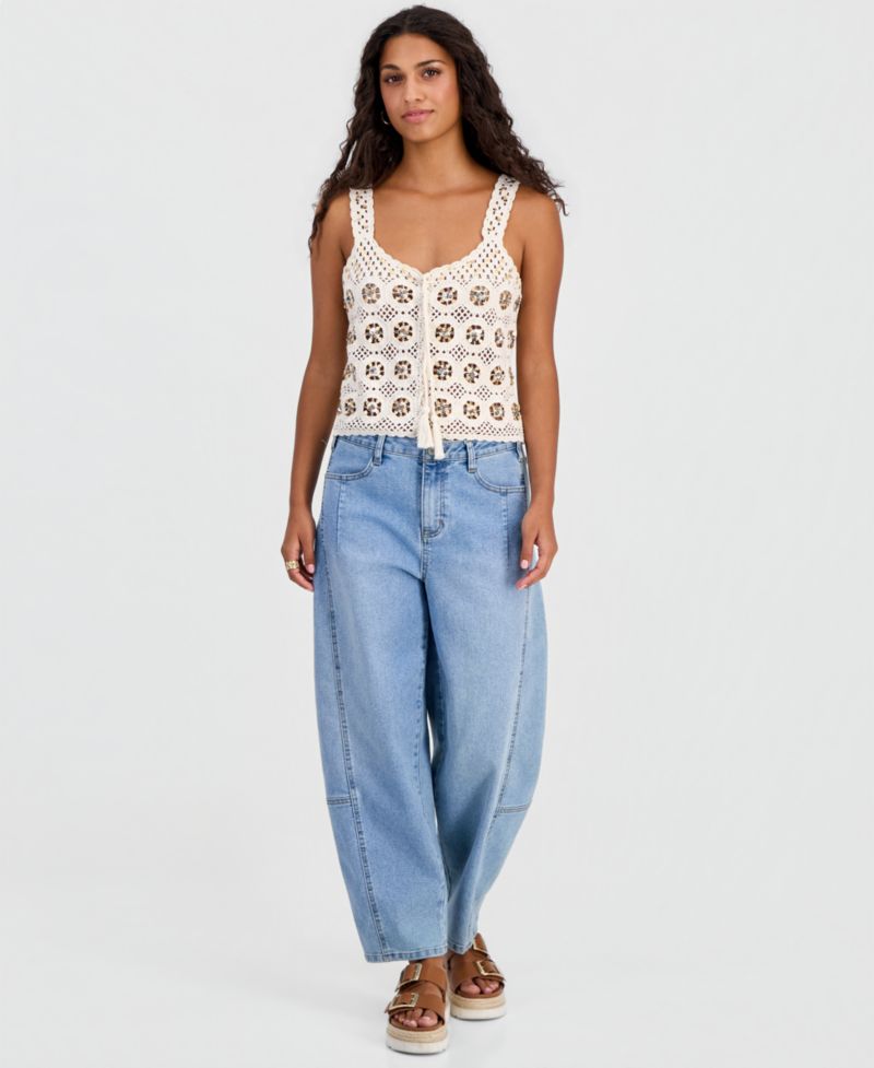 Petite Sequin Crochet Tank