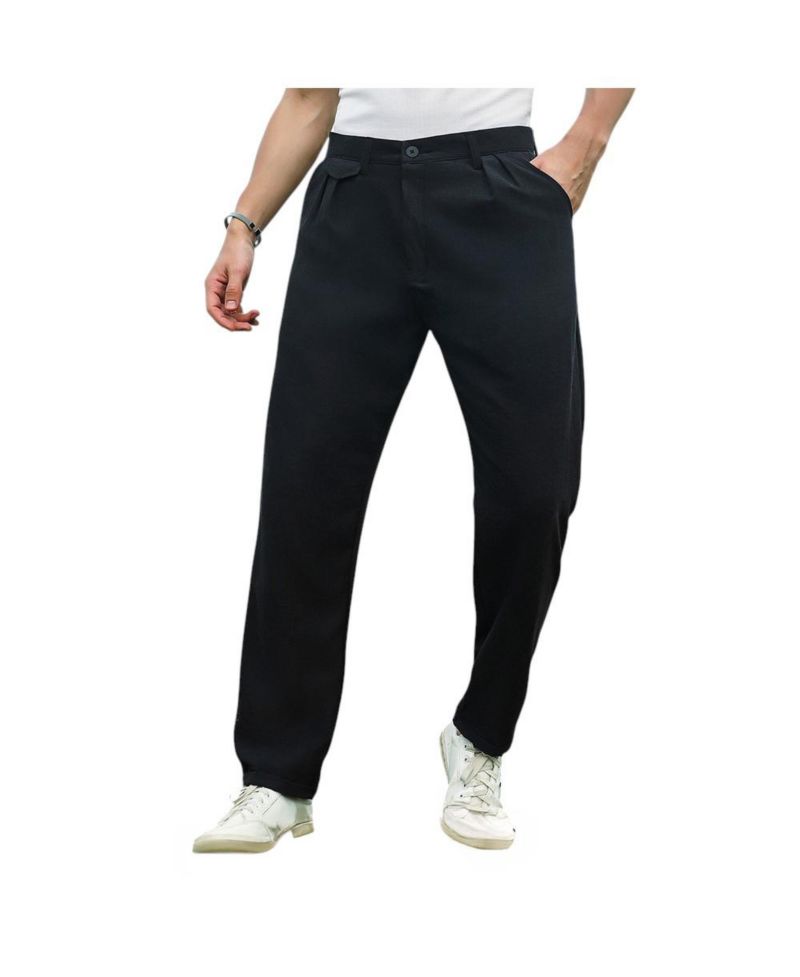 Men's Onyx Black Velvique Tailored Trousers