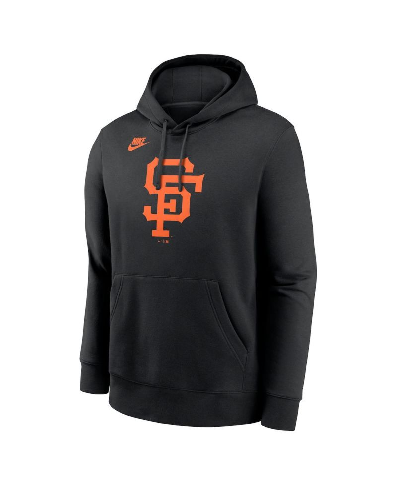 Men's Black San Francisco Giants Cooperstown Collection Logo Club Pullover Hoodie
