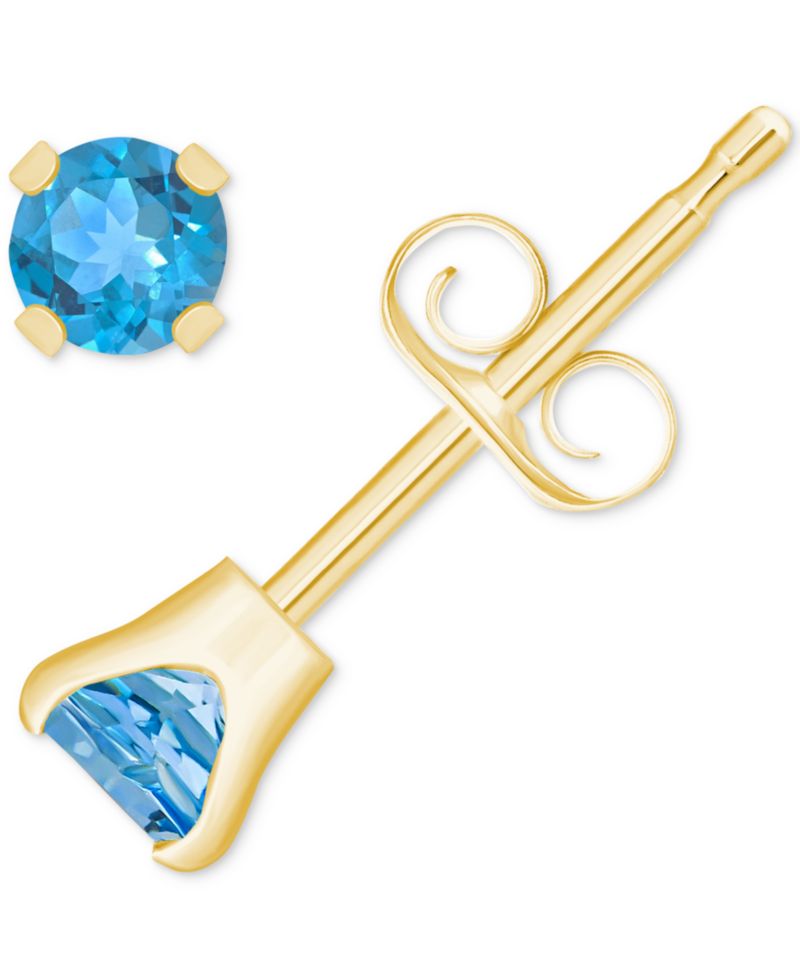Rhodolite Garnet Stud Earrings (1/4 ct. t.w.) in 14k White or Yellow Gold (Also in Citrine, Sky Blue Topaz, Peridot & Opal)