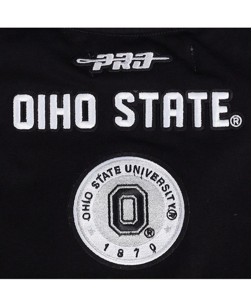 Women's Black Ohio State Buckeyes Rhinestone Boxy Cropped T-Shirt