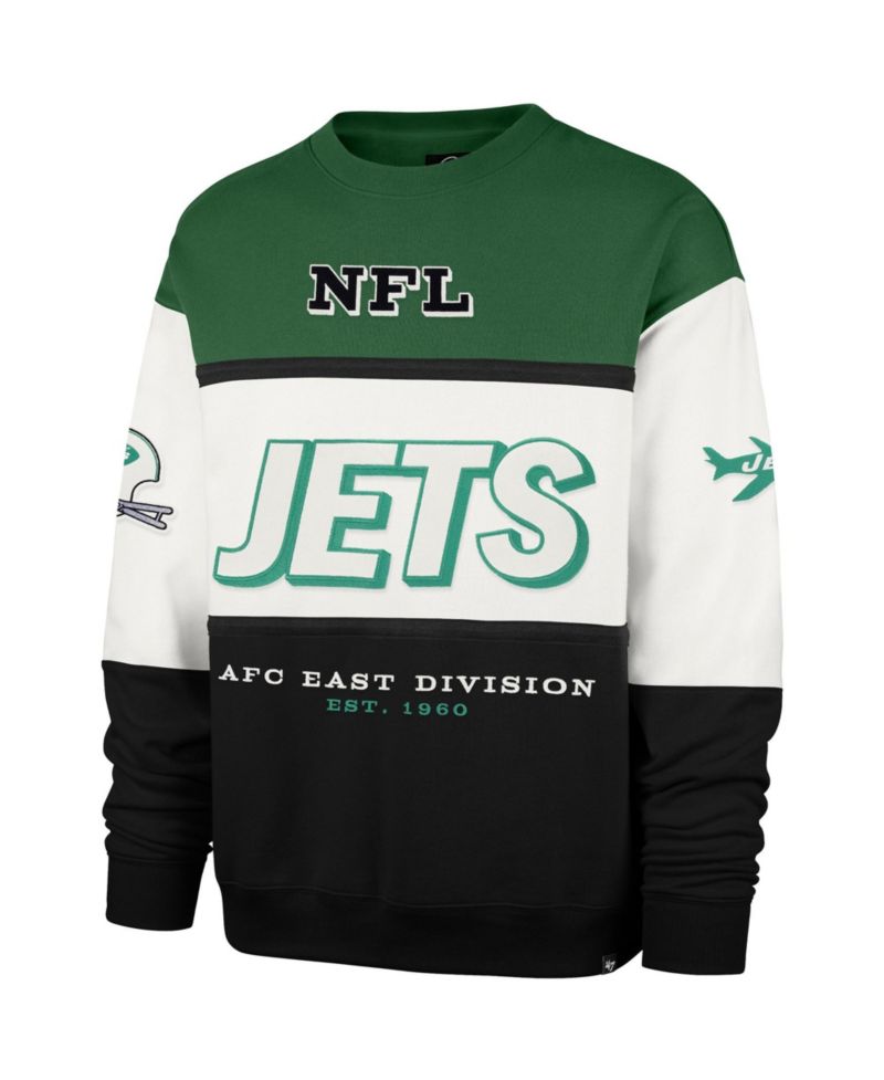 47 Brand Men's Kelly Green/Black New York Jets Throwback Breeze Maximalist Sweatshirt