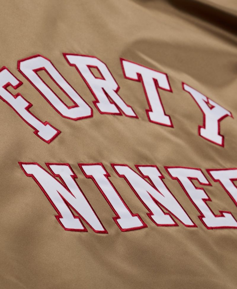 Men's Mitchell Ness Gold San Francisco 49ers 80th Anniversary Heavyweight Satin Full-snap Jacket