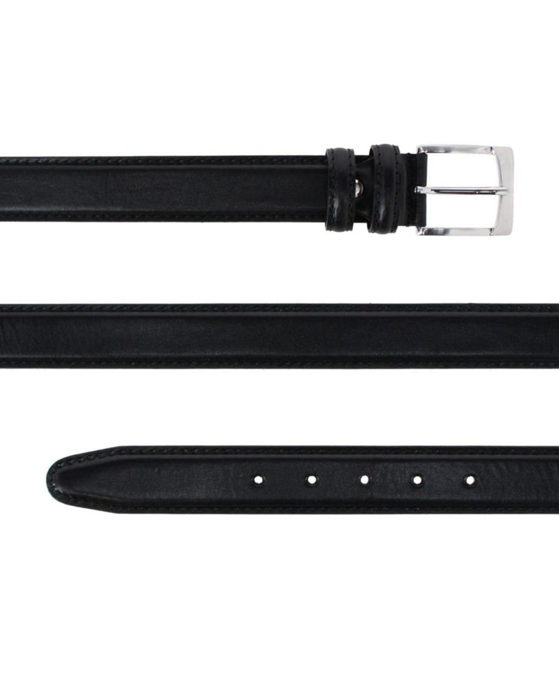 Vincenzo Italian Leather Contrast-Stitch 35mm Belt
