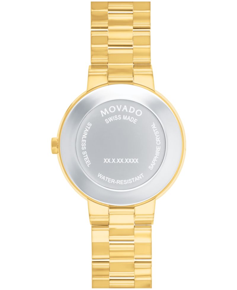 Women's Sapphire Swiss Quartz Yellow Pvd Diamond Accent Watch 28mm