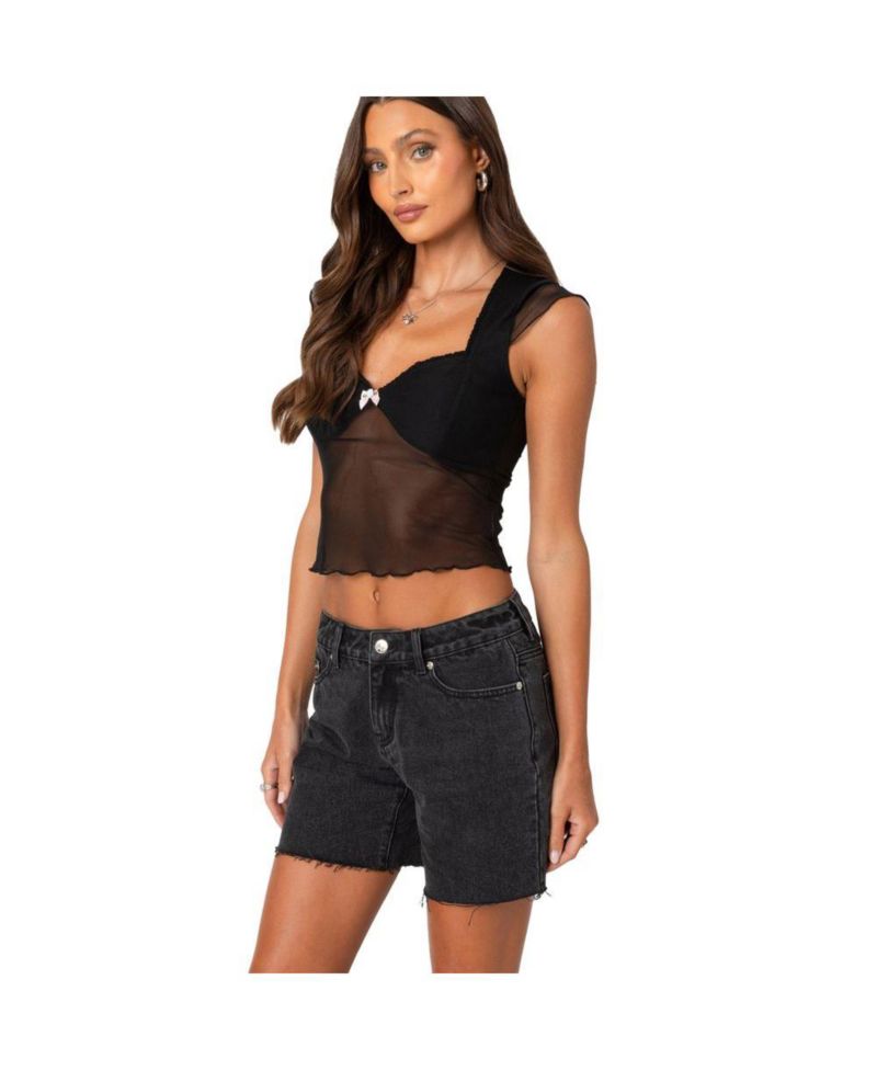 Women's Devi sheer mesh top
