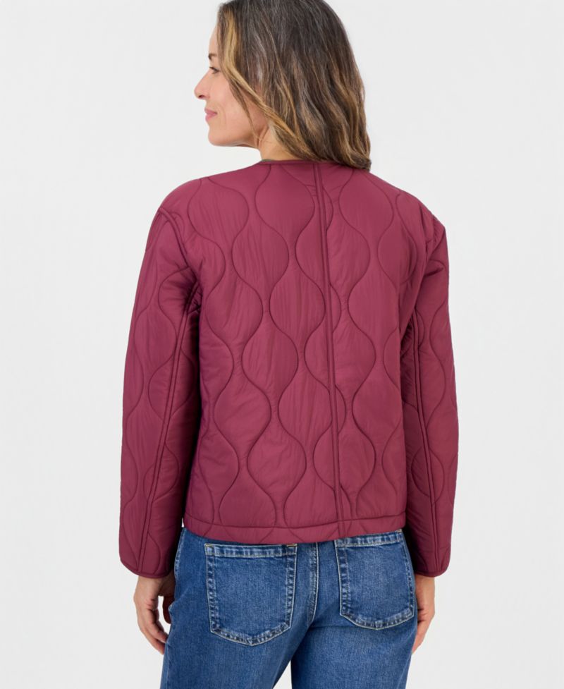 Petite Drawcord Bomber Quilted Jacket