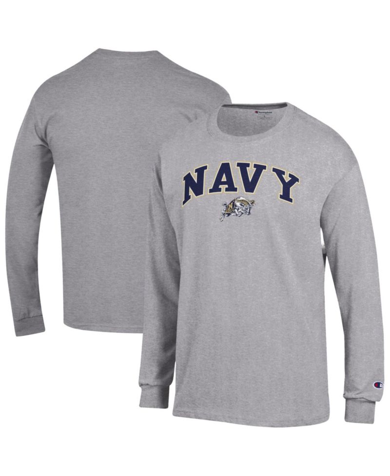 Men's Navy Midshipmen Arch Over Logo Long-Sleeve T-Shirt