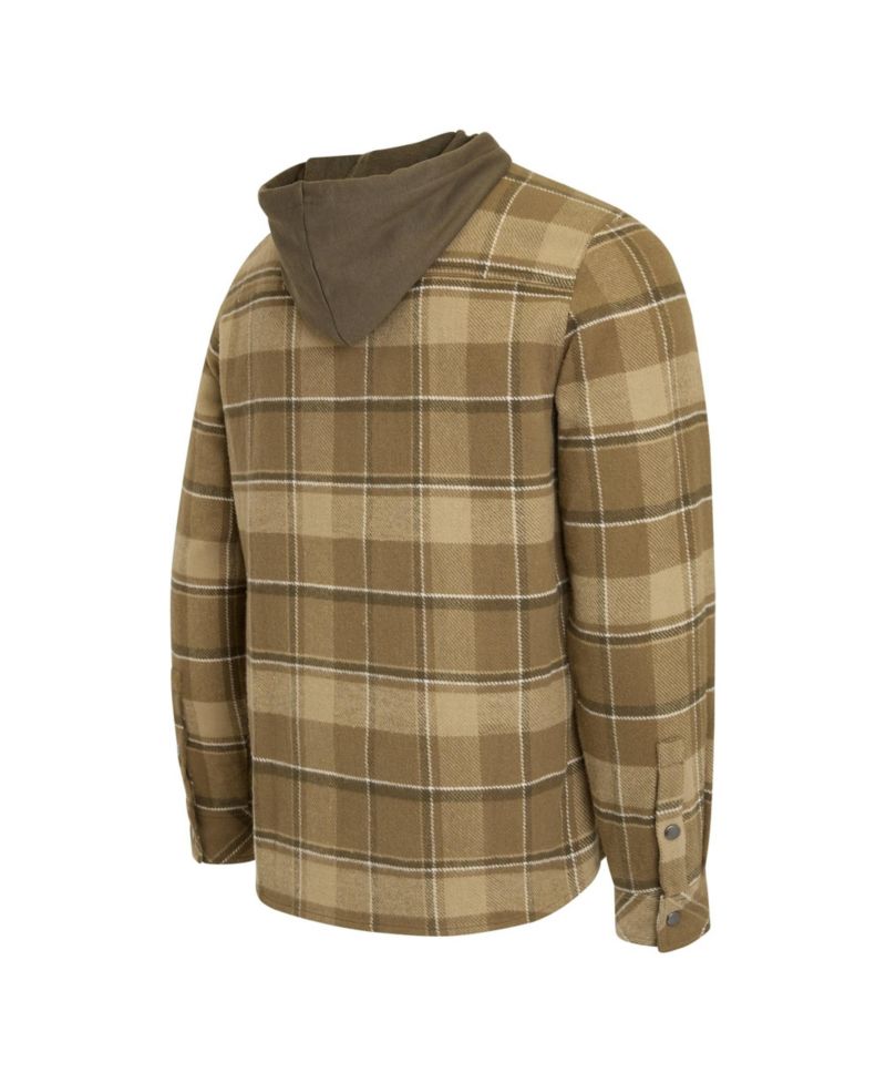 Men's Brown/Olive Buffalo Bills Woven Hooded Full-Snap Shacket