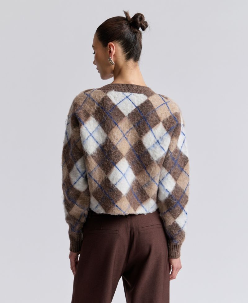 Women's Argyle Jacquard Cardigan