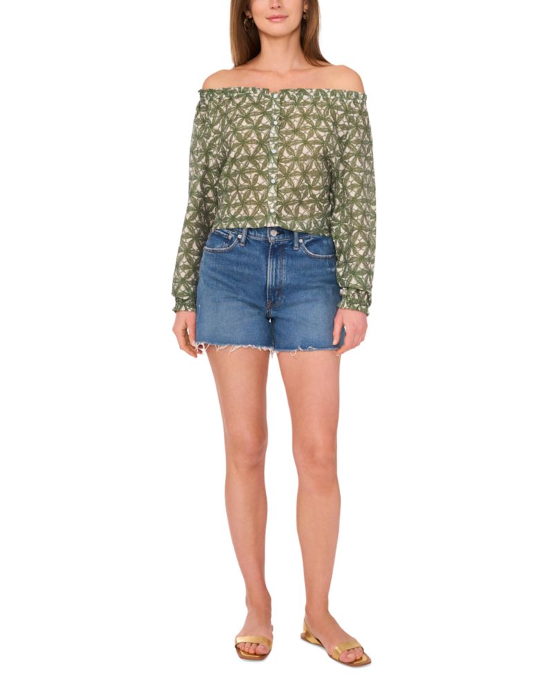 Women's Floral-Print Off-The-Shoulder Blouse