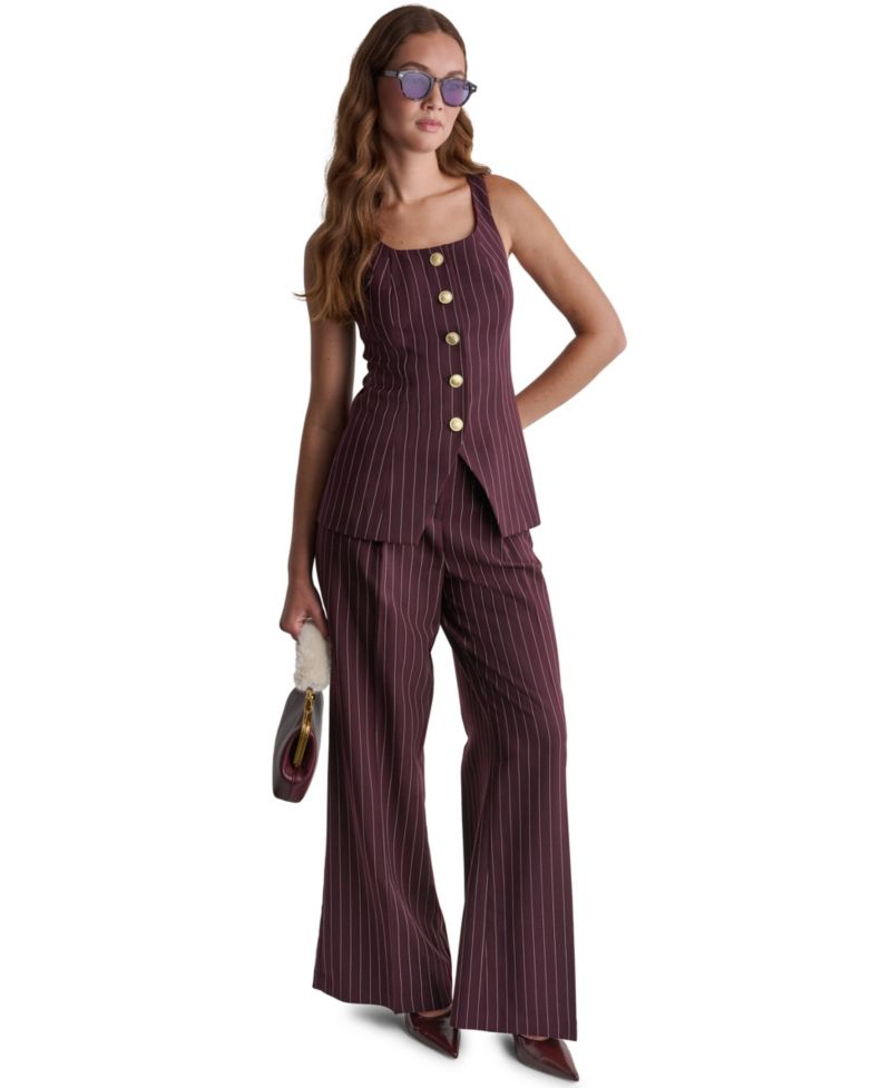 Women's Pinstripe Square-Neck Vest