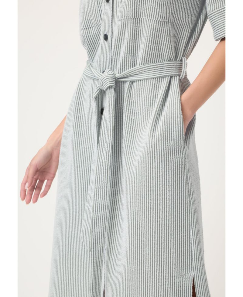 Women's Seersucker Shirt Dress