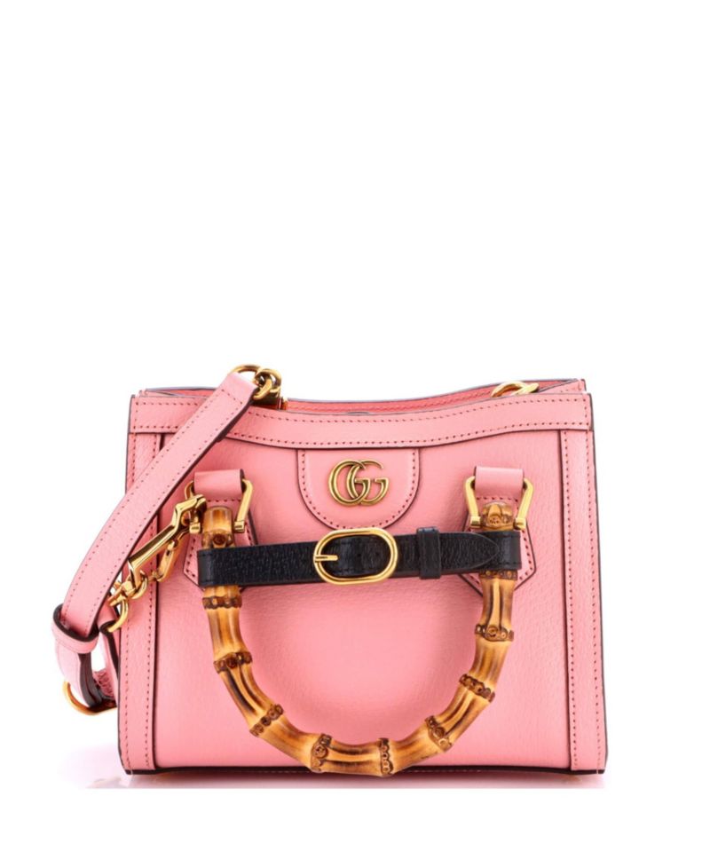 Mini Diana NM Bamboo Handle Tote Leather