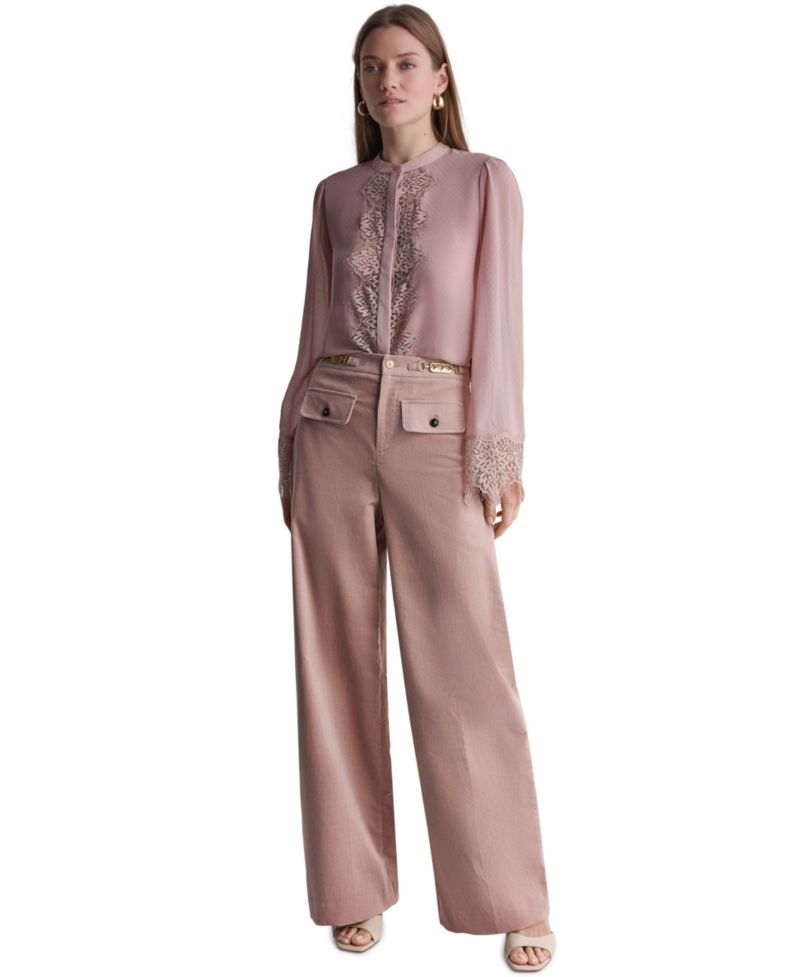 Women's Corduroy Wide-Leg High-Waisted Pants