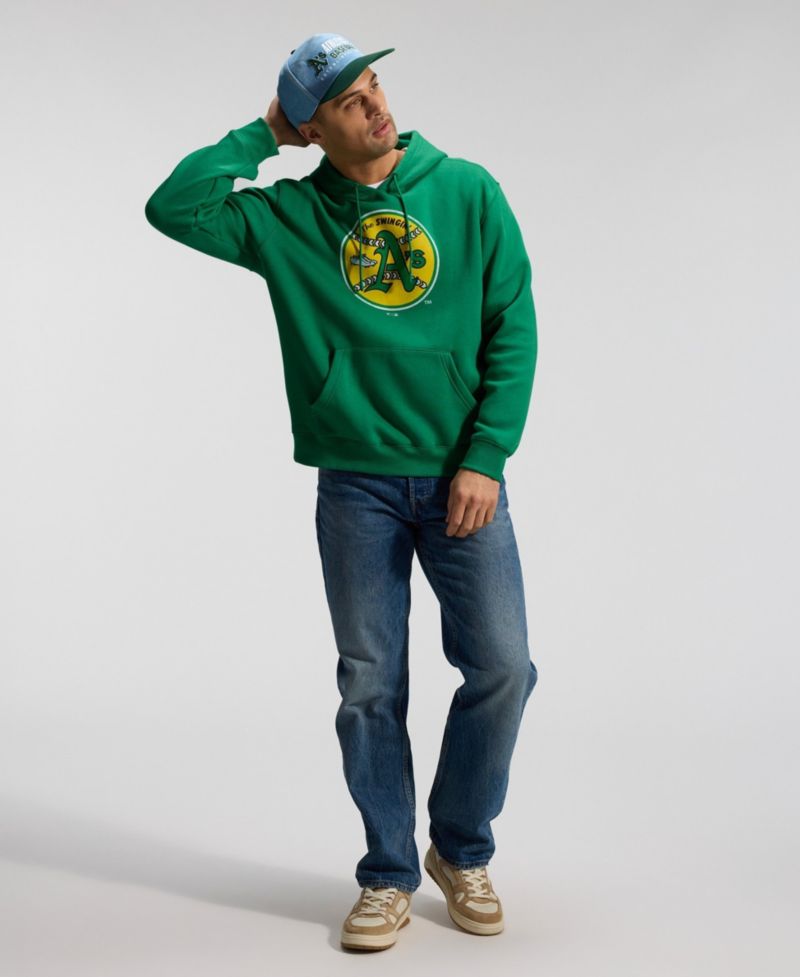 Men's Kelly Green Oakland Athletics Cooperstown Collection Heritage Hoodie