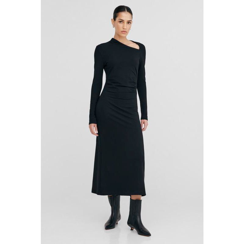 Women's Marla Fitted Bodice A-Line V-Neck Midi Dress with Back Slit