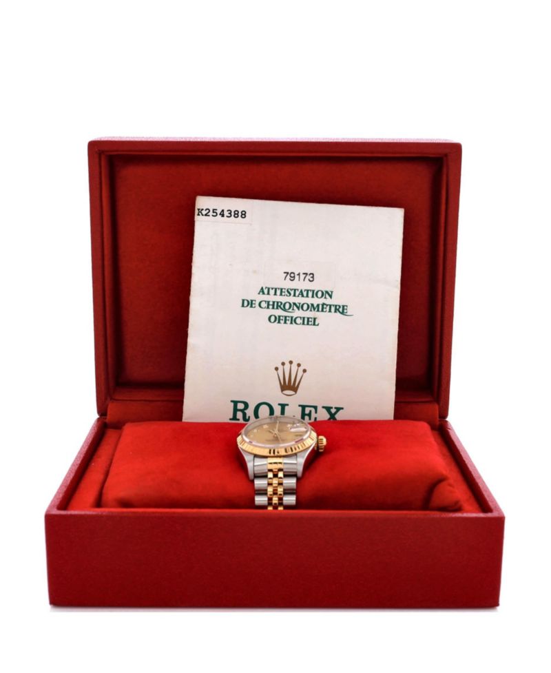 Oyster Perpetual Datejust Automatic Watch in Stainless Steel and Gold with Diamond Markers 26mm