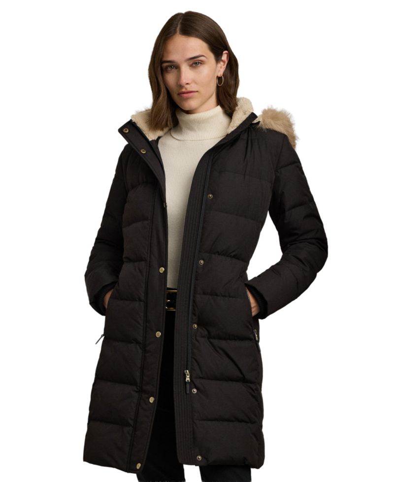 Plus Size Faux-Fur-Trim Hooded Puffer Coat