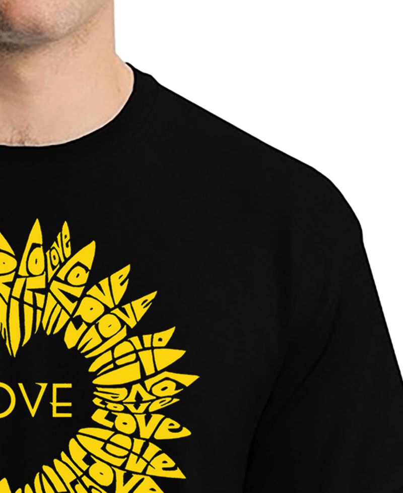 Men's Love Sunflower Word Art T-Shirt