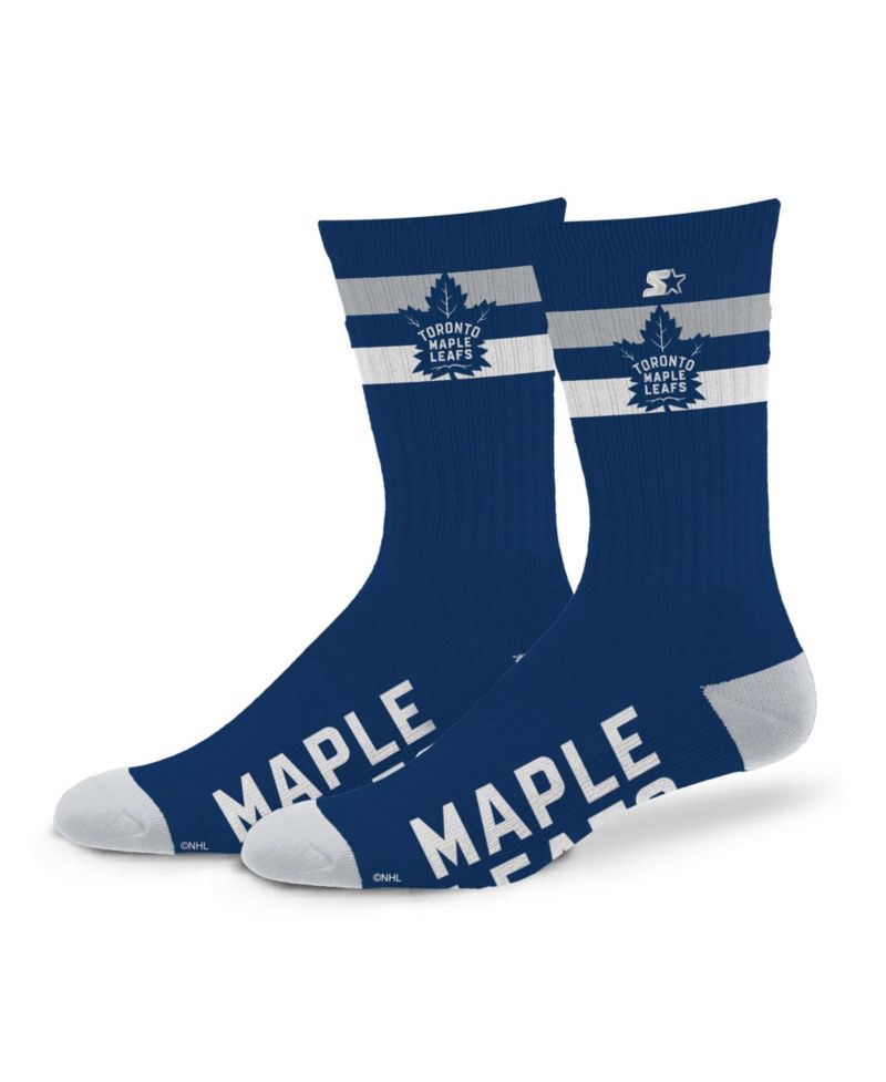 Men's and Women's Toronto Maple Leafs Team Color Two-Stripe Crew Socks