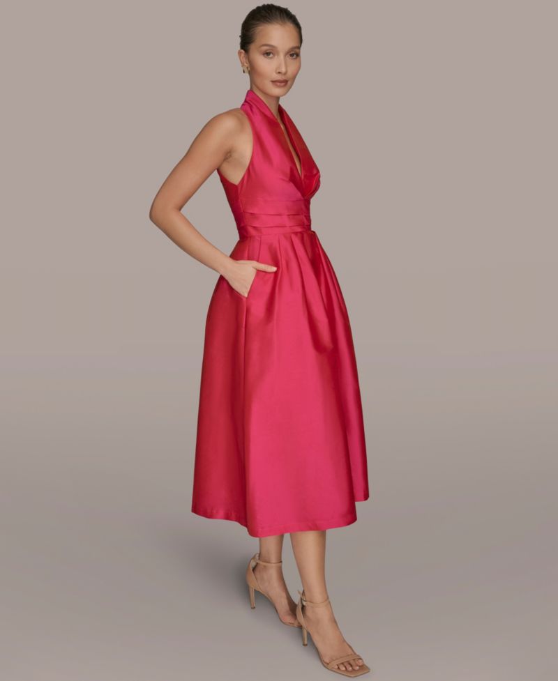 Women's A-Line Halter Midi Dress