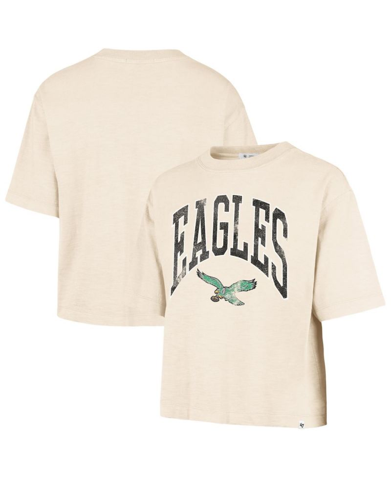 Women's Natural Philadelphia Eagles Cropped Mindi Slub T-Shirt