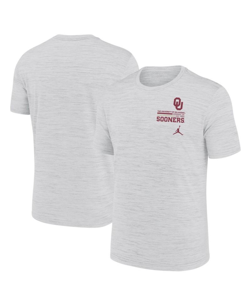 Men's White Oklahoma Sooners Velocity Stacked Performance T-Shirt
