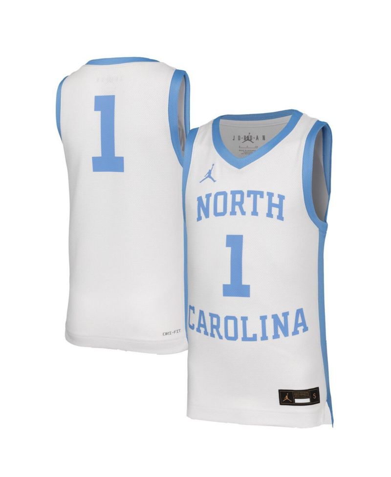 Big Boys and Girls 1 White North Carolina Tar Heels Retro Replica Basketball Jersey