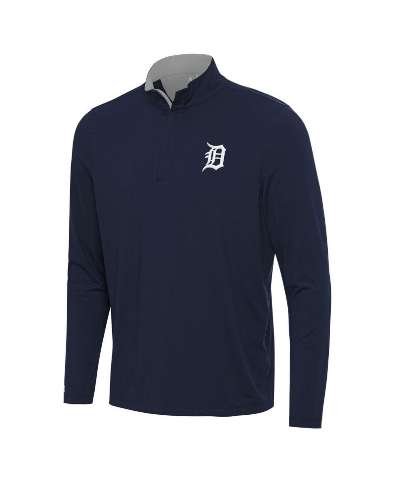 Men's Navy Detroit Tigers Content Quarter-Zip Top