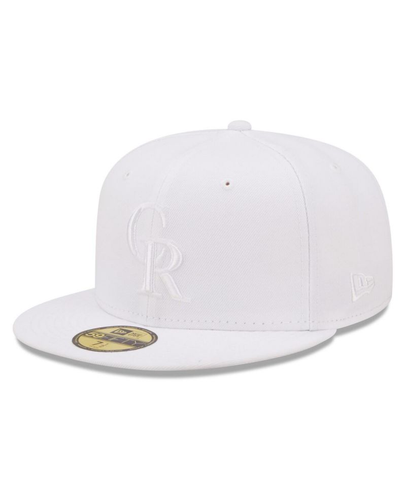Men's Colorado Rockies White on White 59FIFTY Fitted Hat