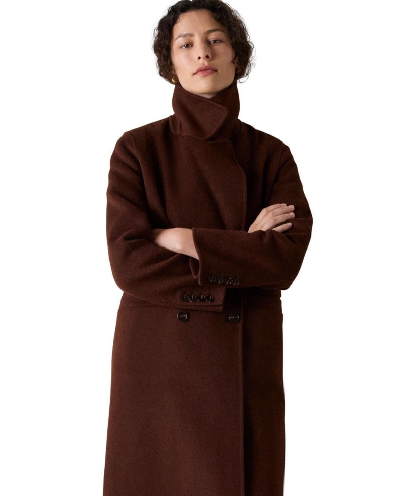 Women's Double-Breasted Midi Relaxed Coat