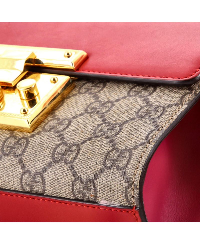 Small Padlock Shoulder Bag GG Coated Canvas and Leather