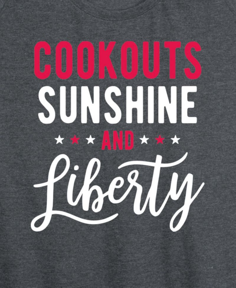 Plus Size Instant Message Cookouts Sunshine and Liberty Racerback Graphic Tank Top