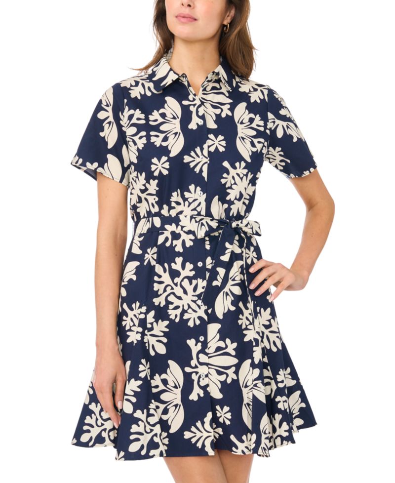 Petite Flutter-Sleeve Fit & Flare Dress
