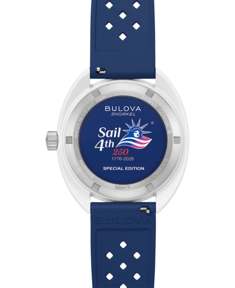 Men's Limited Edition Performance Snorkel "Sail 4th" Blue Rubber Watch 41mm