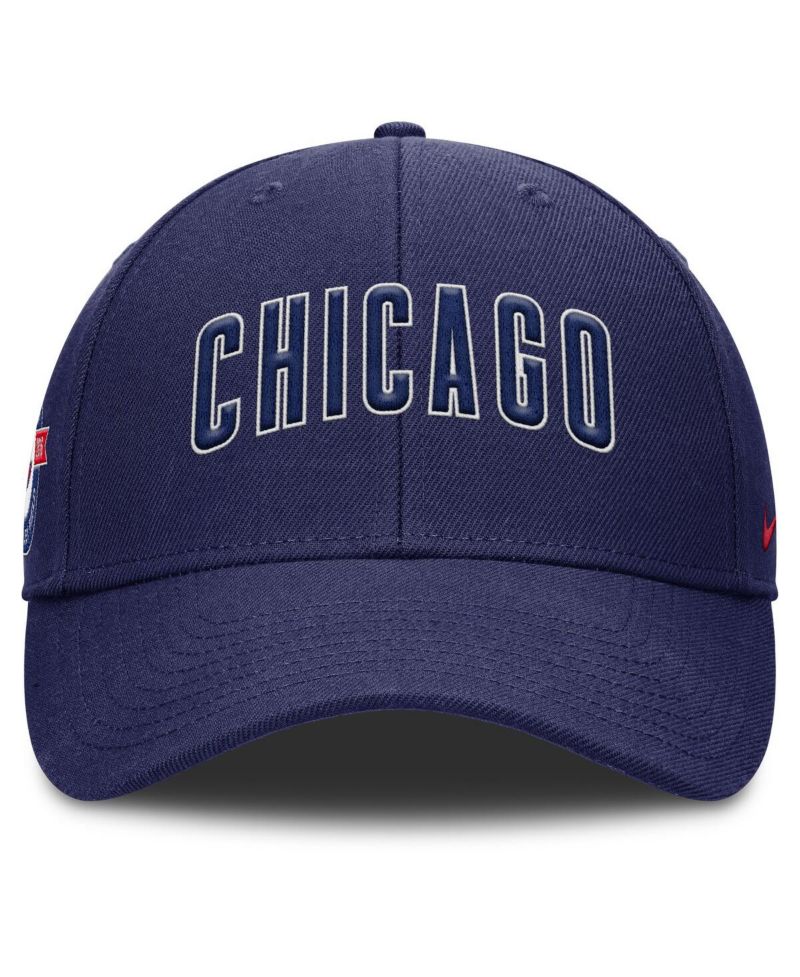 Men's Navy Chicago Cubs Rise Gaberdine Adjustable Hat