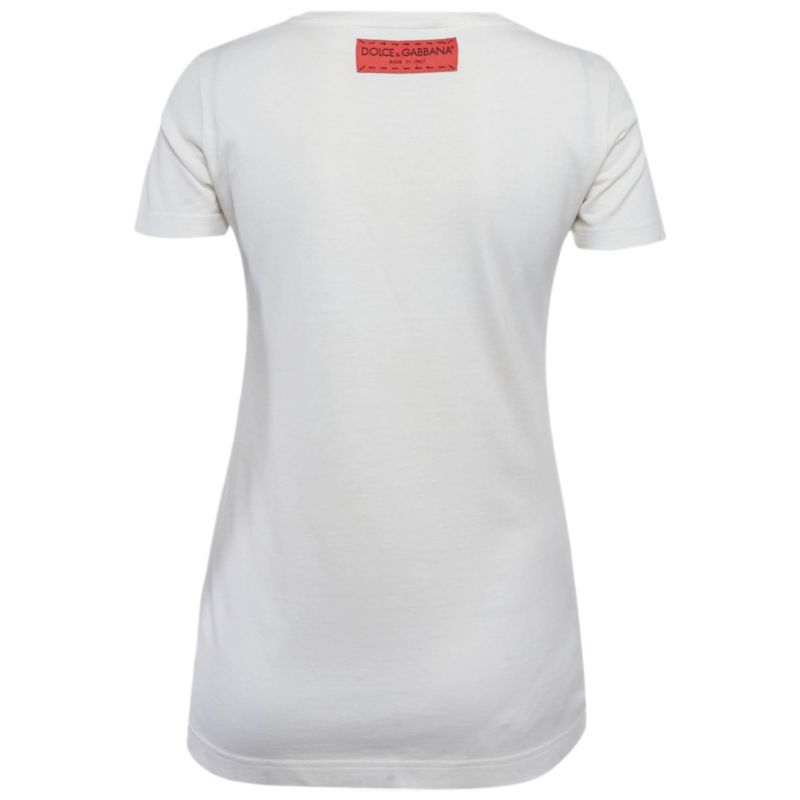 Women's White Floral Print Jersey T-Shirt